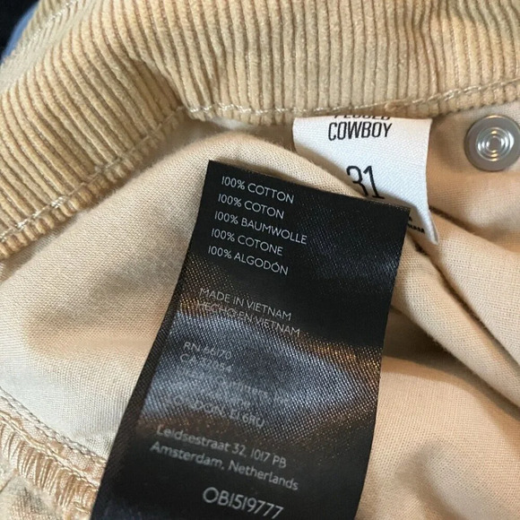 NWT Urban Outfitters BDG Pegged Cowboy  Tan Corduroy Pants Womens 31 - Picture 10 of 10
